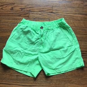 Chubbies green lumo shorts